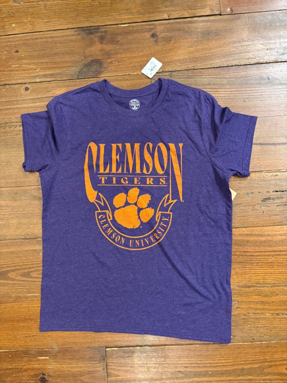 Rivalry Threads Purple Clemson Tigers Short Sleeve Tee with Orange Graphic